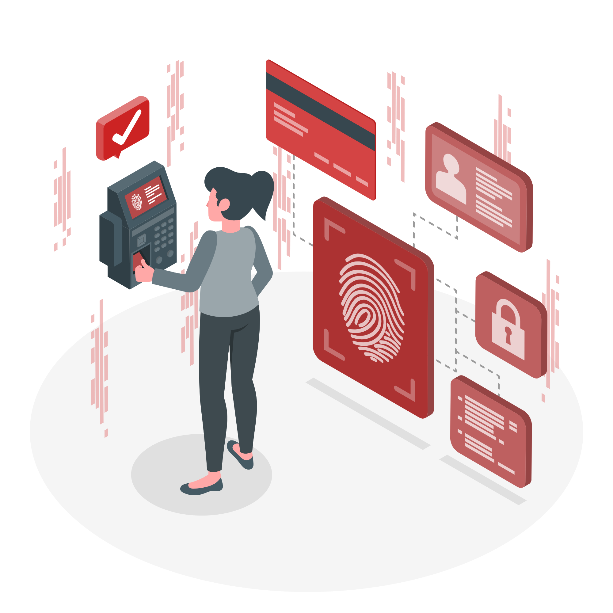 Illustration of biometric access for gym members